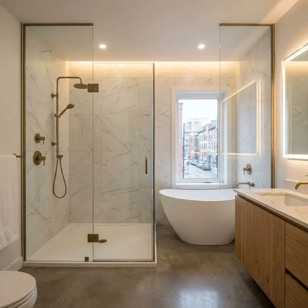 Rénovation salle de bain Montréal - Douche, baignoire, vanité design