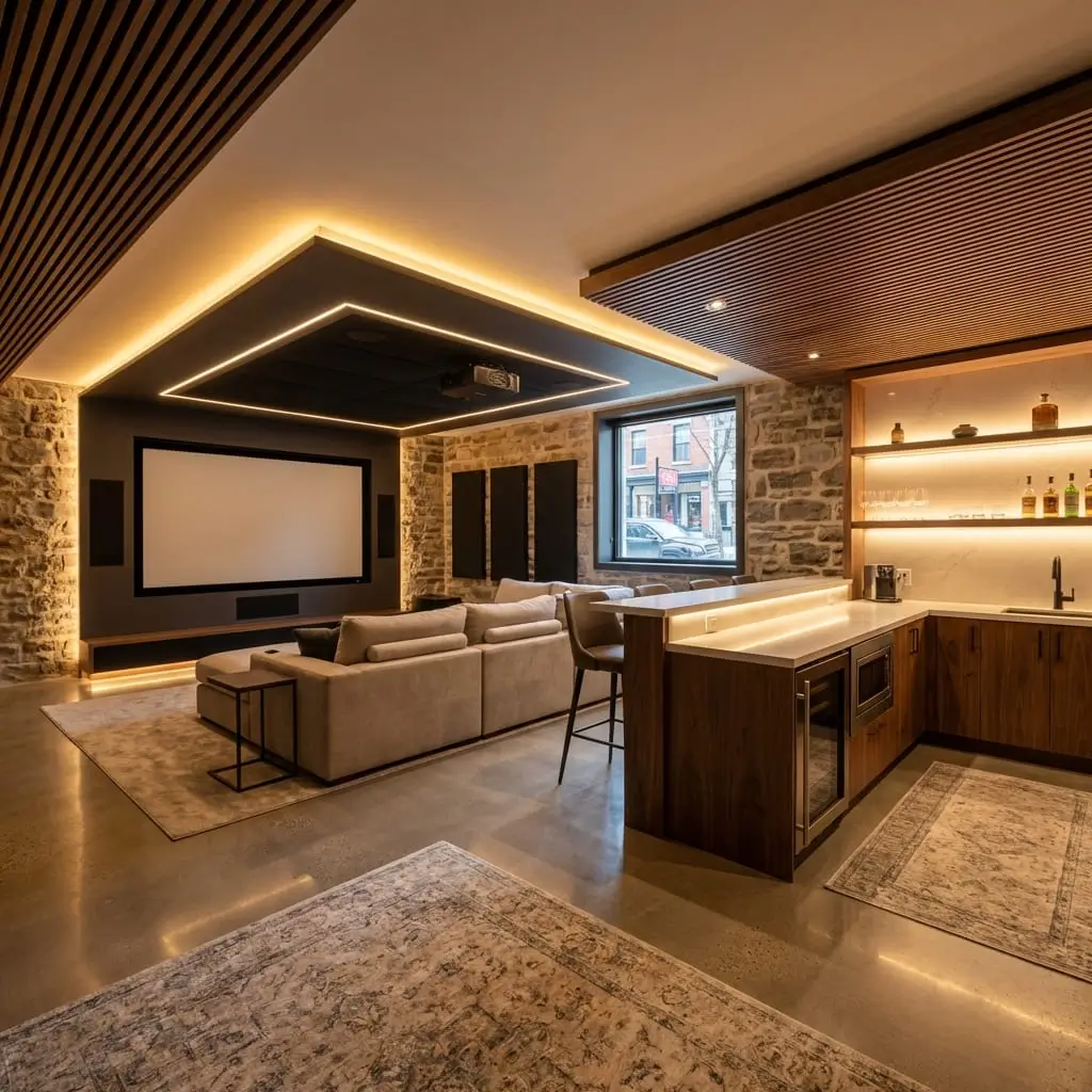 Aménagement sous-sol Montréal - Finition, isolation, transformation